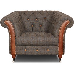 Chesterfield Harris Tweed Candytuft fauteuil/club chair