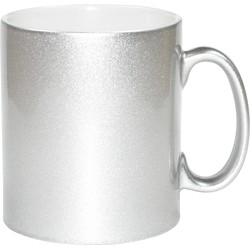 2x stuks zilveren bekers/ koffiemokken 330 ml - Bekers