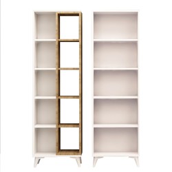 Etagère 15 planken eiken en wit decor H162 cm - Potenza