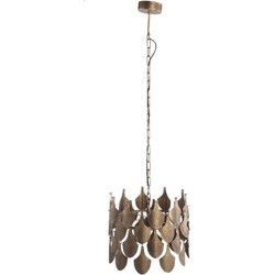 PTMD Hanglamp Linnes - 42x42x36 cm - Metaal - Goud