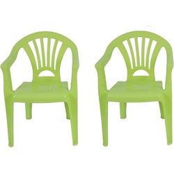 2x Groen kinderstoeltje plastic 37 x 31 x 51 cm - Kinderstoelen