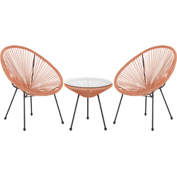 ACAPULCO - Bistroset voor 2 - Oranje - PE rotan
