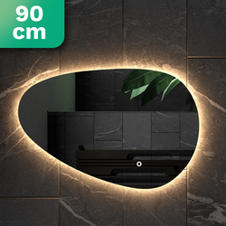 Mirlux Badkamerspiegel met LED Verlichting - Wandspiegel Asymmetrisch - Anti Condens Douchespiegel - 90X60CM