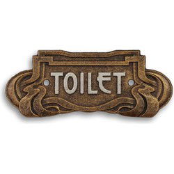 Gietijzeren art nouveau "toilet" plaquette