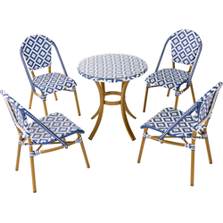 RIFREDDO  - Tuinset voor 4 - Marineblauw - PE rotan
