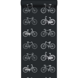 ESTAhome behang fietsen zwart en wit