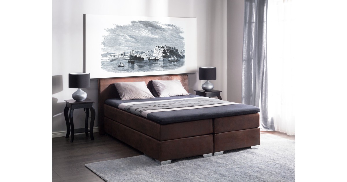 Boxspring kunstleer bruin 180 x 200 cm PRESIDENT