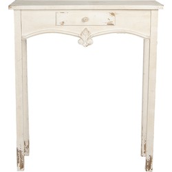 Clayre & Eef Sidetable  89x28x106 cm Wit Hout Rechthoek Wandtafel