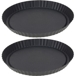 2x Ronde taart/quiche bakvormen 28 cm - Bakringen