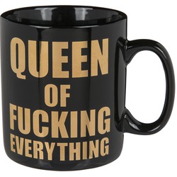 XL Koffie mok/beker - Queen of fucking evertything - keramiek - 850 ml - Bekers