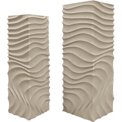 PTMD Zuil Isaiah Wave - 33x33x95 cm - MDF - Creme - Set van 2
