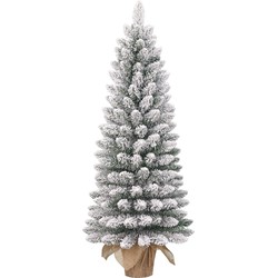 Black Box Trees Gerlos Smalle Kunstkerstboom in Jute - H90 x Ø41 cm - Groen Frosted