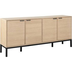 Dressoir Wit Eiken Fineer - 4-Deuren - 180x40x80cm - Eloi