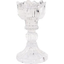 Clayre & Eef Kandelaar Ø 8x15 cm Transparant Glas