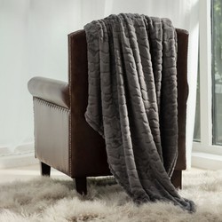 Cozy Bliss Luxury Milky Pluche Plaid - Grijs - 230x230 cm