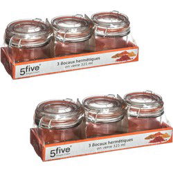 Set van 6 inmaakpotjes/voorraadpotjes 0,33L glas met beugelsluiting - Voorraadpot