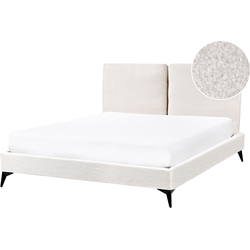 MELLE  - Tweepersoonsbed - Gebroken wit - 140 x 200 cm - Bouclé