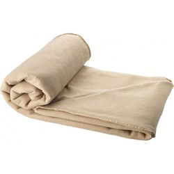 Fleece deken of plaid - 5x - bank/bed - beige - 150 x 120 cm - Plaids