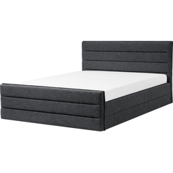 VALBONNE  - Tweepersoonsbed - Donkergrijs - 180 x 200 cm - Polyester