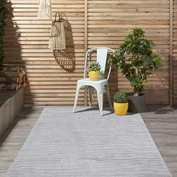 Caprenia Buitenkleed Zilver vloerkleed - Indoor & Outdoor - 200 X 200 Rond CM