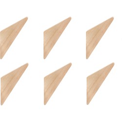 QUVIO Wandhaakje driehoek - Hout - Set van 6