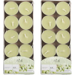 Geurtheelichtjes - 20x stuks - meloen - groen - was - 3,5 uur - geurkaarsen