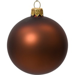 Kerstballen glas d10 cm espresso 4st kerst