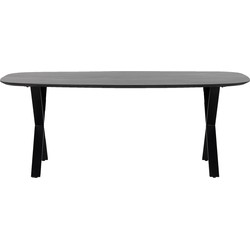 Eettafel Deens Ovaal Zwart - 160x100x76cm - Tafel Gordon
