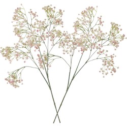 2x stuks kunstbloemen Gipskruid/Gypsophila takken roze 95 cm - Kunstbloemen