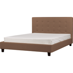 Beliani ROCHELLE - Tweepersoonsbed-Bruin-Polyester