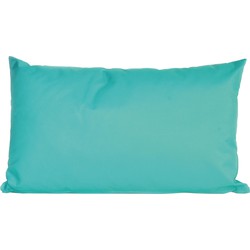 Bank/sier kussens voor binnen en buiten in de kleur aqua blauw 30 x 50 cm - Sierkussens