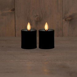 B.O.T. 2Pcs Candles Black 4,5X8 cm Moving Flame 2X2Aaa
