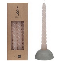 Twisted Candles Set 4 st. White Pink - Buitengewoon de Boet