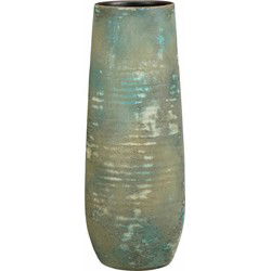 Mica Decorations Bloempot Olaf - 21x21x55 cm - Terracotta - Licht Groen