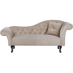 LATTES - Chaise longue - Beige - Rechterzijde - Fluweel