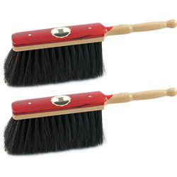 Sorex Stoffer - 2x - Rood Gelakt - Zacht Paardenhaar - Handveger - Stoffer en blik