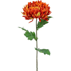 Chrysanthemum oranje kunstbloem zijde nepbloem - Decostar