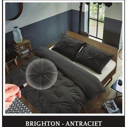 Hotel Home Collection - Dekbedovertrek - Brighton - 200x200/220 +2*60x70 cm - Antraciet