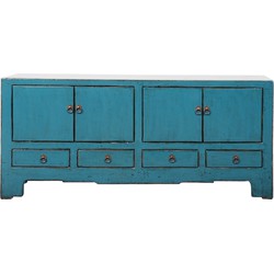 Fine Asianliving Antieke Chinese TV Kast Blauw High Gloss