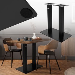 Tafelonderstel dubbel zwart hoogte 72cm gepoedercoat staal 70x43cm voetplaat ML-Design
