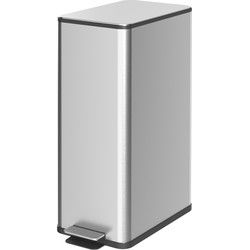 Prullenbak 20L - Soft-Close Deksel - Deodorantvak - Vingerafdrukbestendig - Roestvrij Staal - Zilver