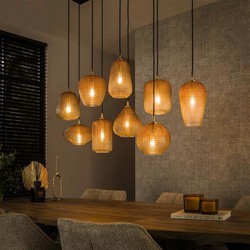 Hoyz Collection - Hanglamp 5+4 Dot Pattern - Amberkleurig Glas
