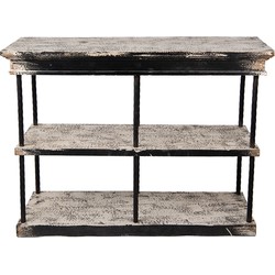 Clayre & Eef Sidetable 120x40x90 cm Zwart Beige Hout Metaal