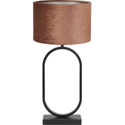 Tafellamp Jamiri/Gemstone - Zwart/Terra - Ø30x67cm