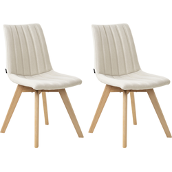Beliani CALGARY - Eetkamerstoel-Wit-Polyester