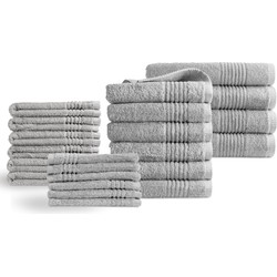 Handdoeken 22 delig set - Supreme - OEKO-TEX Made in Green - 600 g/m2 zacht katoen - licht grijs