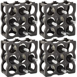 PlasticForte Wijnrek voor 36x flessen - stapelbaar - 36 x 12,5 x 36 cm - Wijnrekken