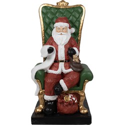 Clayre & Eef Beeld Kerstman 50x50x106 cm Rood Polyresin Kerstdecoratie