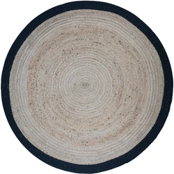 Jute vloerkleed - Rond Naturel Zwart - Jute vloerkleed - Rond Naturel Zwart