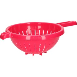 Plasticforte Keuken vergiet/zeef - kunststof - Dia 23 cm x Hoogte 10 cm - fuchsia roze - Vergieten